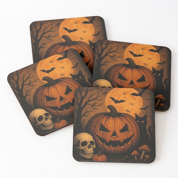 Item preview, Halloween Vintage Pumpkin Night designed and sold by InsegnaNChill.
