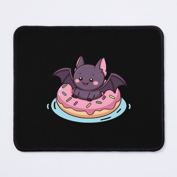 Item preview, Cute Bat on Donut Float | Funny Halloween Summer Cartoon Art designed and sold by ColorSplash123.