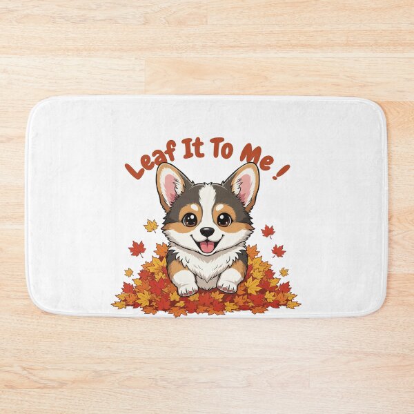 Item preview, Leaf It To Me Pembroke Welsh Corgi Dog Running in Fall Leaves Cute Autumn designed and sold by The Real Life Symphony.