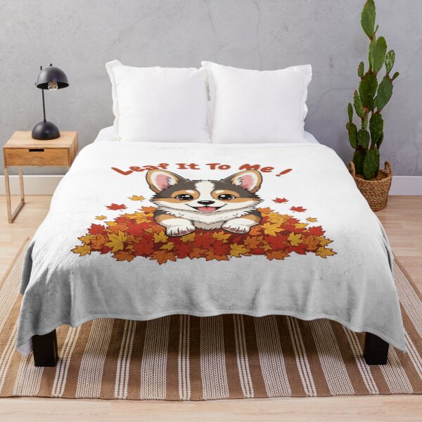 Item preview, Leaf It To Me Pembroke Welsh Corgi Dog Running in Fall Leaves Cute Autumn designed and sold by The Real Life Symphony.