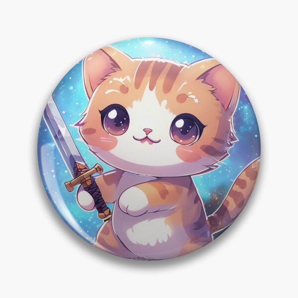 Item preview, cute kawaii cat with sword designed and sold by Laurisant.