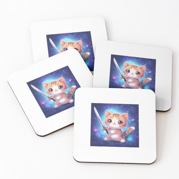 Item preview, cute kawaii cat with sword designed and sold by Laurisant.