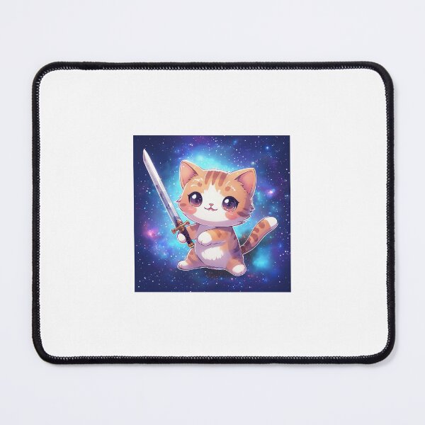 Item preview, cute kawaii cat with sword designed and sold by Laurisant.