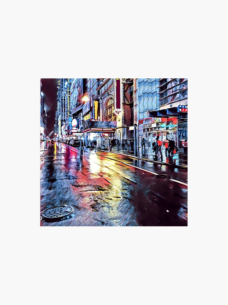 NYC 42nd Street at Night Sticker by sparkpress