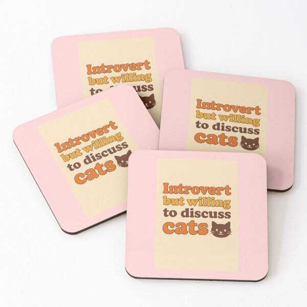 Item preview, Introvert vibes only — but always ready to talk about cats!  Perfect retro design for cat lovers with a chill soul.  designed and sold by arteghe.