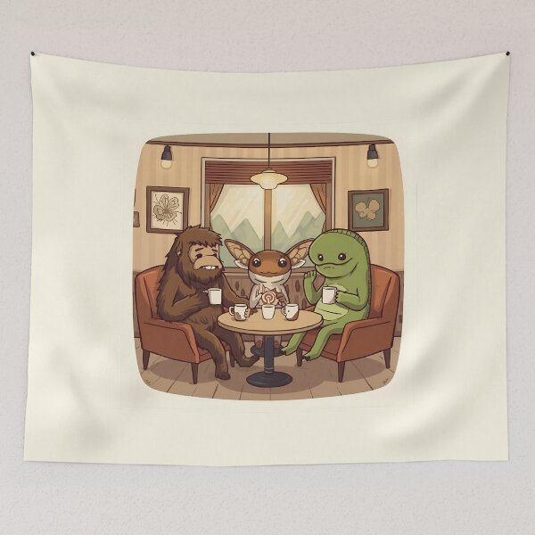 Item preview, Cryptid Coffee Hangout Cartoon designed and sold by ChicTrendz.