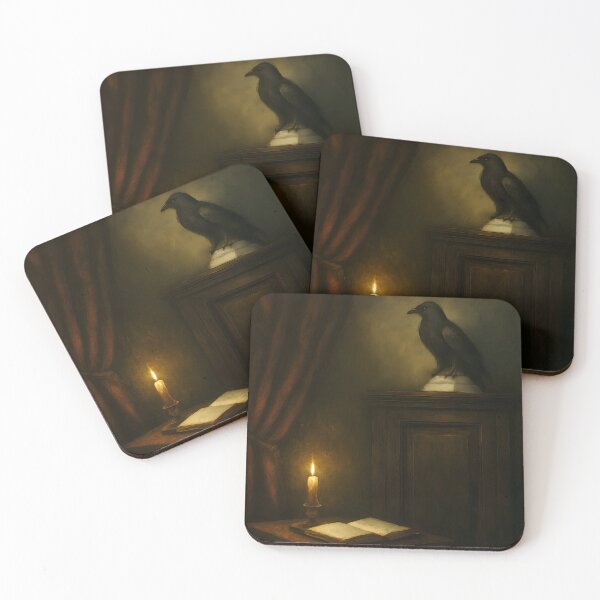Item preview, Raven Perched on Candlelit Book Still Life designed and sold by PandaTShirtShop.