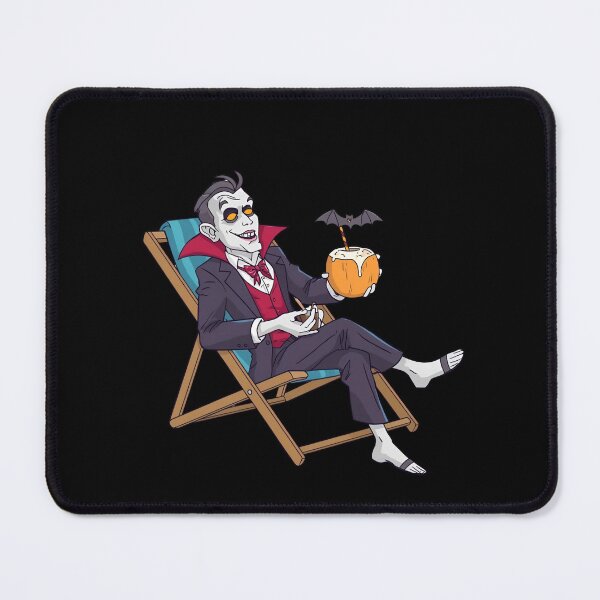 Item preview, Vampire Relaxing with Coconut Drink | Summer Halloween Beach Artwork designed and sold by ColorSplash123.