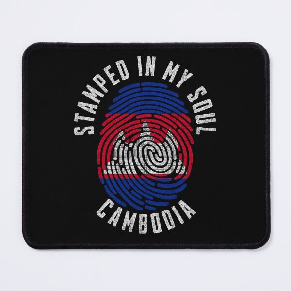 Item preview, Stamped In My Soul Cambodia Flag Fingerprint Travel Roots designed and sold by chrisrivait.