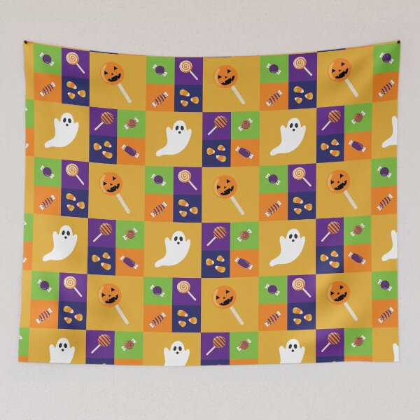 Item preview, Bright Patchwork Halloween Candy and Ghost Pattern  designed and sold by By_Lisart.