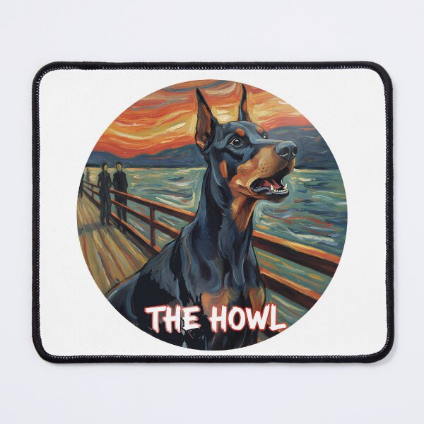 Item preview, Dobermann, "The Howl" Munch painting style designed and sold by barbastyle.
