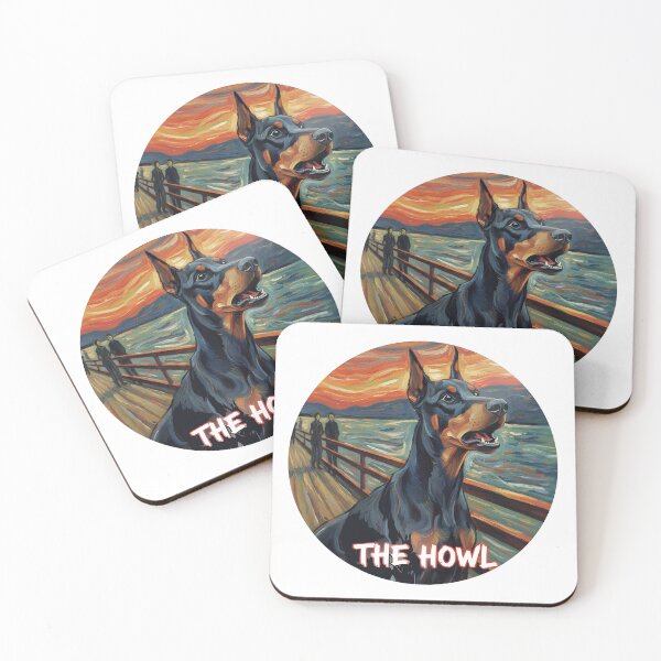 Item preview, Dobermann, "The Howl" Munch painting style designed and sold by barbastyle.