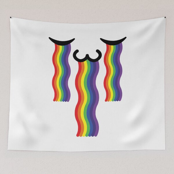 Item preview, Cute kawaii uwu rainbow crying face designed and sold by BlushyPrint.