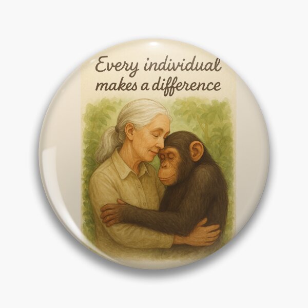 Item preview, Jane Goodall and Chimpanzee – Wildlife Conservation Art designed and sold by loccotown168.