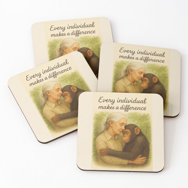 Item preview, Jane Goodall and Chimpanzee – Wildlife Conservation Art designed and sold by loccotown168.