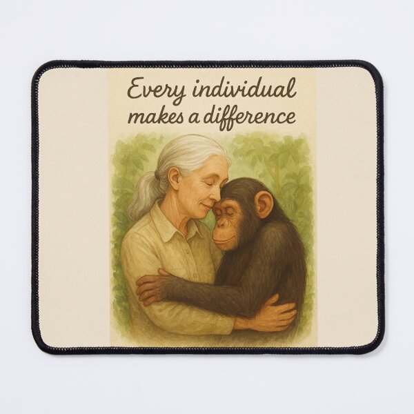 Item preview, Jane Goodall and Chimpanzee – Wildlife Conservation Art designed and sold by loccotown168.