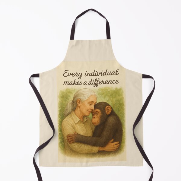 Item preview, Jane Goodall and Chimpanzee – Wildlife Conservation Art designed and sold by loccotown168.