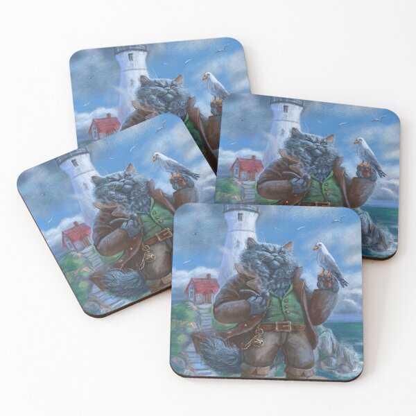 Item preview, The Lighthouse Keeper Cat And His Friend Seagull designed and sold by Fantasy Illustrations & Fan Art.