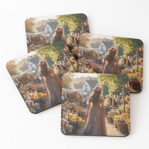 Item preview, A Woman’s Stroll Through the Flower Market designed and sold by BlareBlare.