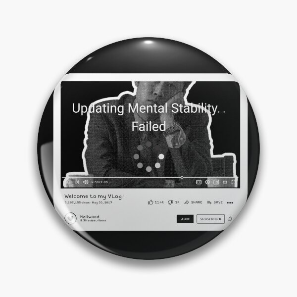 Item preview, Updating Mental Stability Failed — Relatable Glitch Humor Quote designed and sold by RetroFlow Designs..