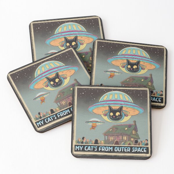 Item preview, hallowen horror ufo cat sticker designed and sold by PromisedFuturee.