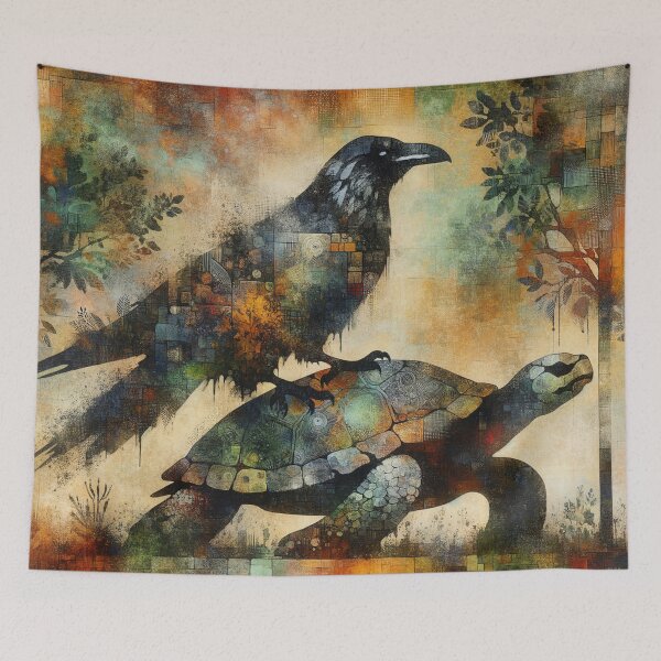 Item preview, Corvus montando la tortuga designed and sold by m-y-A-I-A-R-T-.