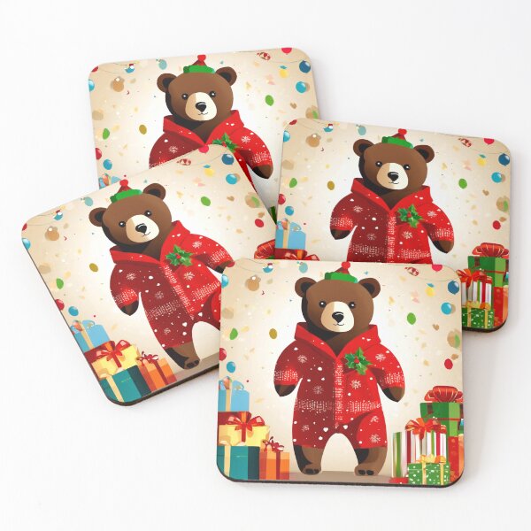 Item preview, Bear in a Christmas Romper. designed and sold by Zofia Sosnecka.