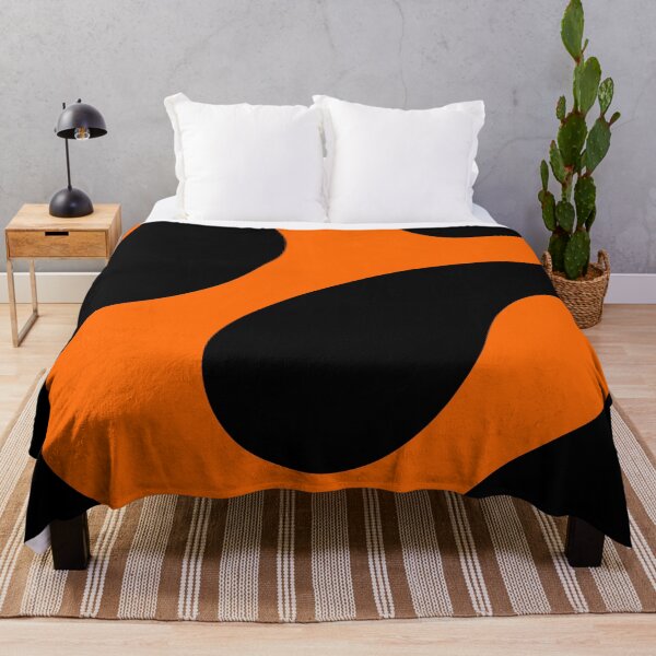 Item preview, Orange and Black Minimal Curves Abstract Artwork designed and sold by patternsoup.