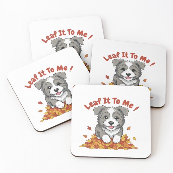 Item preview, Leaf It To Me Bearded Collie Dog Running in Fall Leaves Cute Autumn designed and sold by The Real Life Symphony.