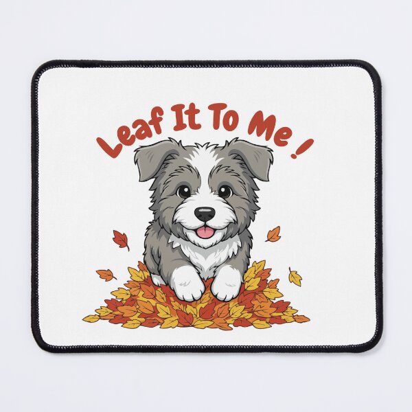 Item preview, Leaf It To Me Bearded Collie Dog Running in Fall Leaves Cute Autumn designed and sold by The Real Life Symphony.