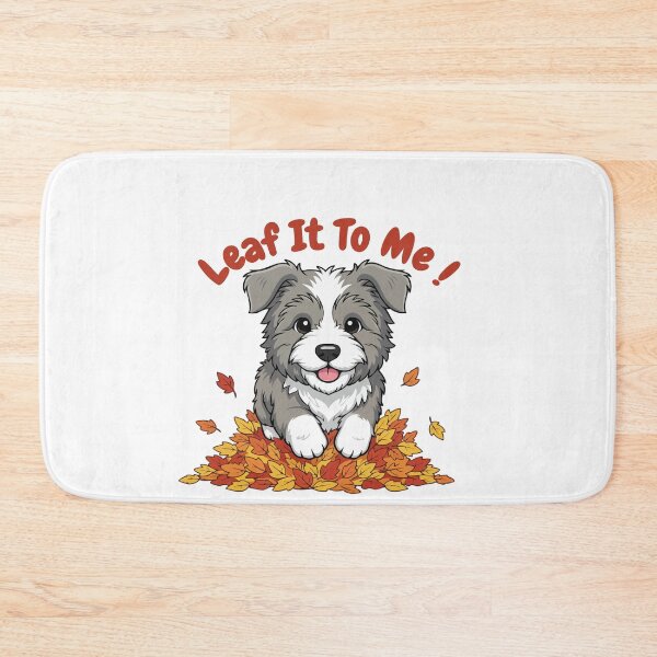 Item preview, Leaf It To Me Bearded Collie Dog Running in Fall Leaves Cute Autumn designed and sold by The Real Life Symphony.