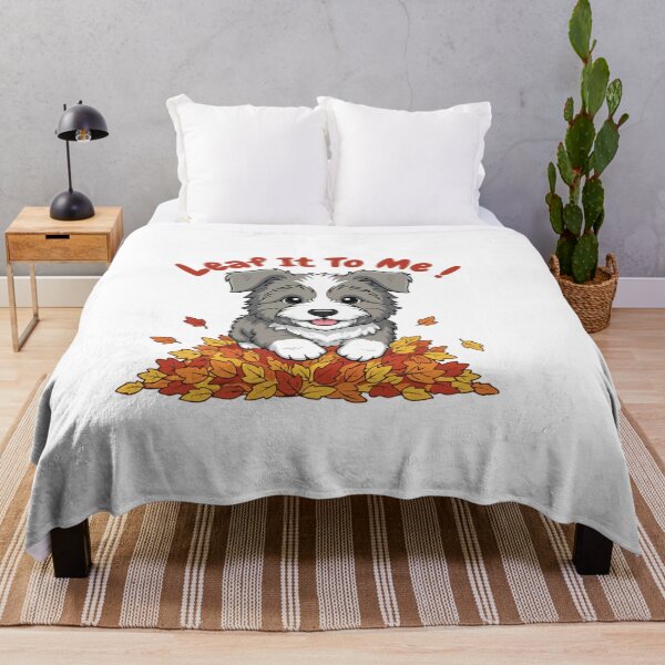 Item preview, Leaf It To Me Bearded Collie Dog Running in Fall Leaves Cute Autumn designed and sold by The Real Life Symphony.