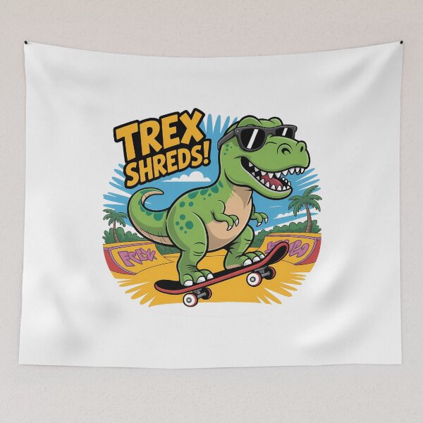 Item preview, T-Rex Skateboard Dino Shreds Fun designed and sold by k3rstman1.