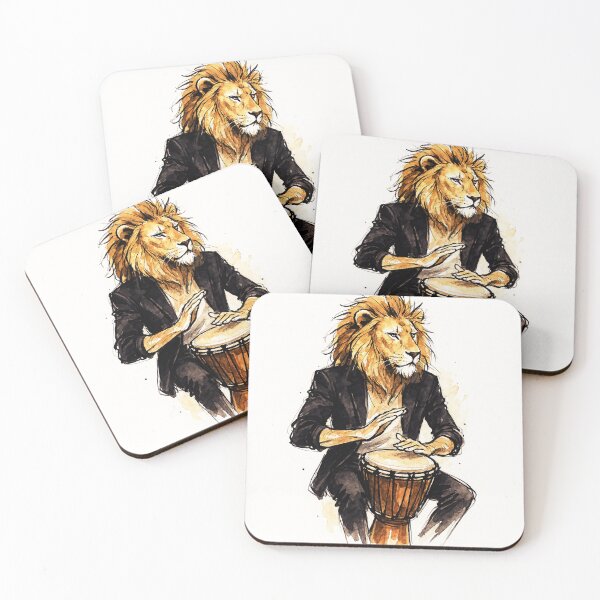 Item preview, Lion Drummer on Djembe - Musician vibe designed and sold by Sarcastic designs.