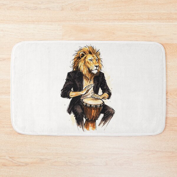 Item preview, Lion Drummer on Djembe - Musician vibe designed and sold by Sarcastic designs.