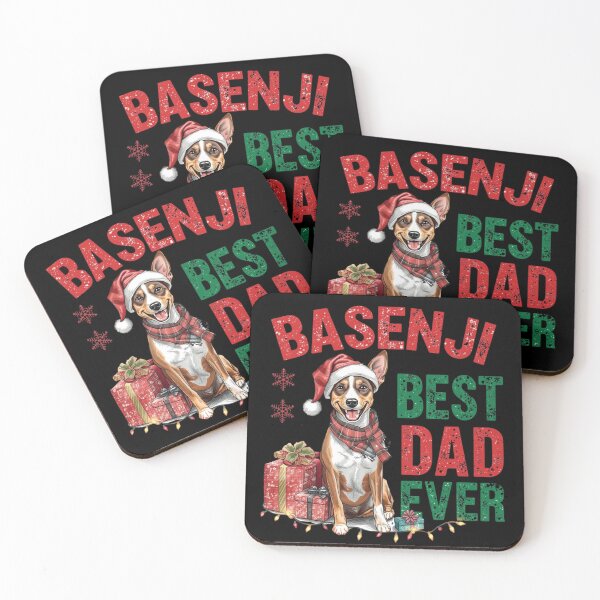 Item preview, Basenji Best Dad Ever Christmas T-Shirt | Funny Barkless Dog Holiday Gift designed and sold by CrunchyGoats.