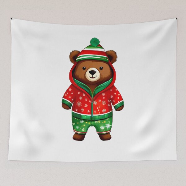 Item preview, Bear in a Christmas Romper. designed and sold by Zofia Sosnecka.