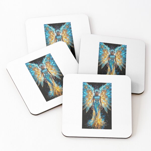 Item preview, Celestial Light – The gold-blue guardian angel designed and sold by studioMintelli.
