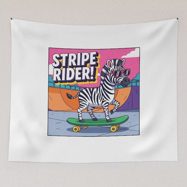Item preview, Zebra Skateboarder Stripe Rider designed and sold by k3rstman1.