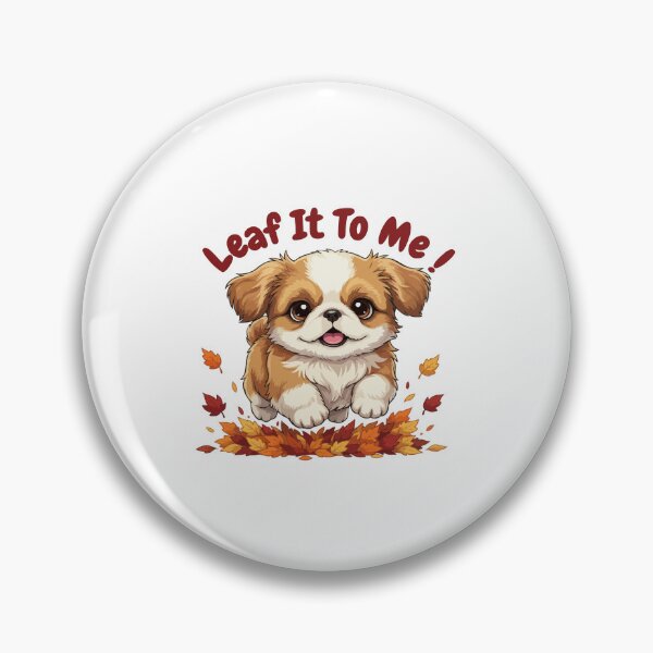 Item preview, Leaf It To Me Pekingese Dog Running in Fall Leaves Cute Autumn designed and sold by The Real Life Symphony.