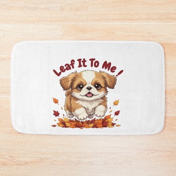 Item preview, Leaf It To Me Pekingese Dog Running in Fall Leaves Cute Autumn designed and sold by The Real Life Symphony.