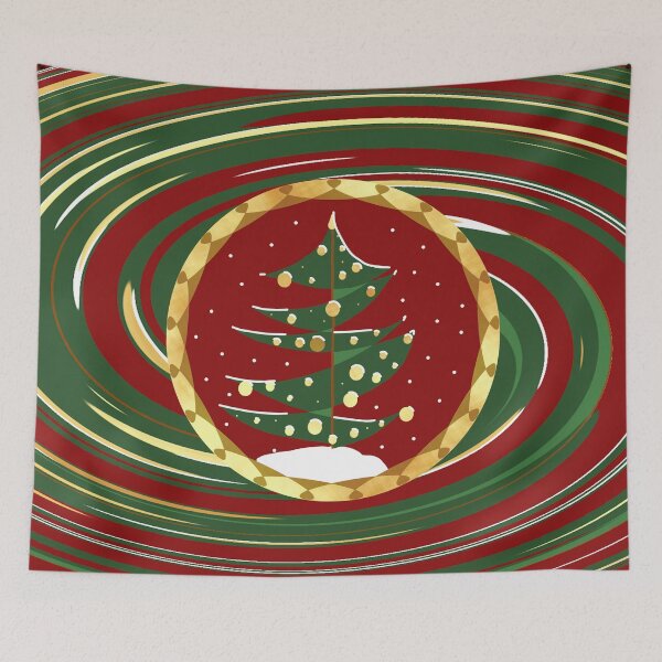 Item preview, Christmastree red green decor snow designed and sold by CreaTwinkles.