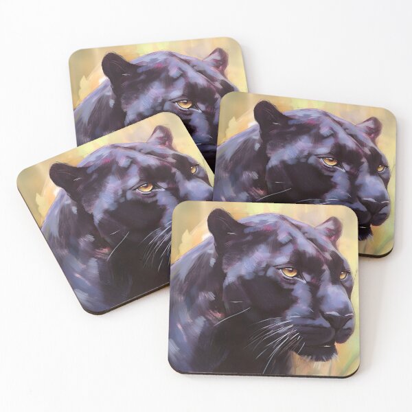 Item preview, Vintage Black Panther Painting, Wild Animal Painting, Black Panther Poster, Purple Animal Wall Art, Realistic Animal Art, DIGITAL DOWNLOAD designed and sold by SavageVision.