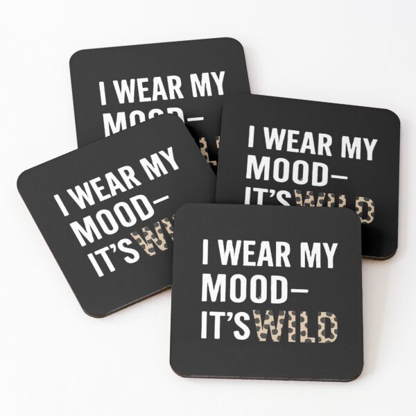 Item preview, Leopard Print Typography Design White | “I wear my mood - it's wild” Minimalist Quote Design | Fashion leopard  designed and sold by DebuggedDressed.