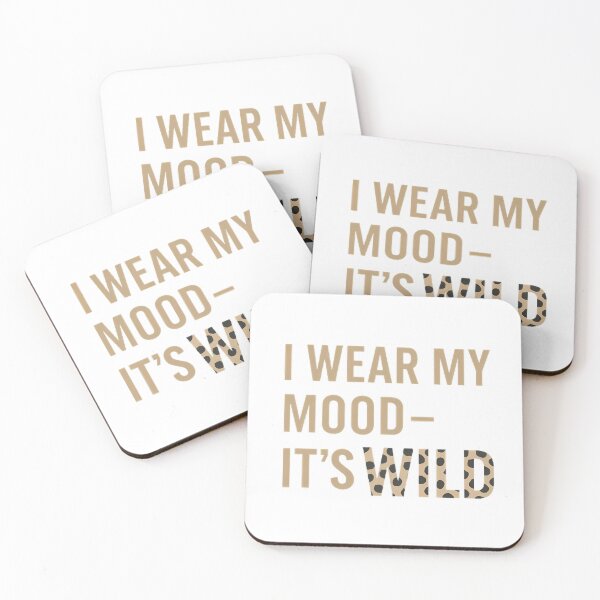 Item preview, Leopard Print Typography Shirt Soft-Mocha | “I wear my mood - it's wild” Minimalist Quote Design | Fashion Leopard Text Shirt designed and sold by DebuggedDressed.