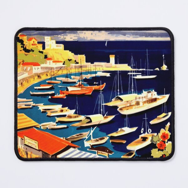 Item preview, Vintage Greece Travel Poster | Bay of Castella Athens | Art Deco Style | Colorful Mediterranean Design & Historical Architecture designed and sold by artofuniverse.