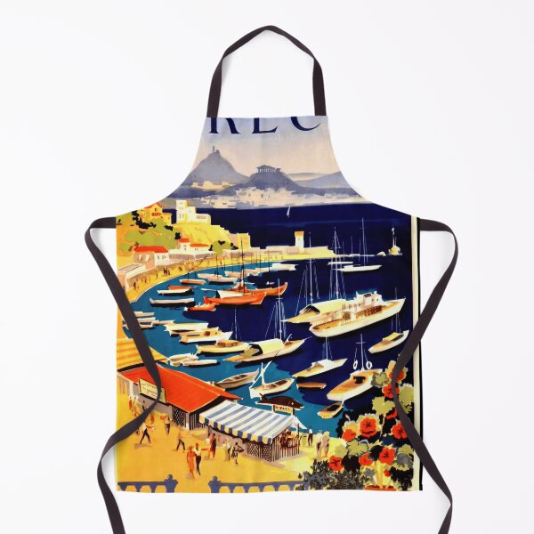 Item preview, Vintage Greece Travel Poster | Bay of Castella Athens | Art Deco Style | Colorful Mediterranean Design & Historical Architecture designed and sold by artofuniverse.