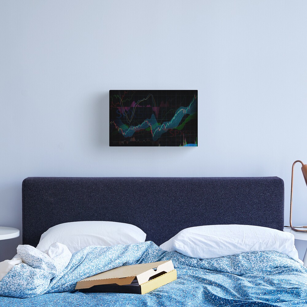 Stock market SPX500 trading chart display indicators concept art print Canvas Print