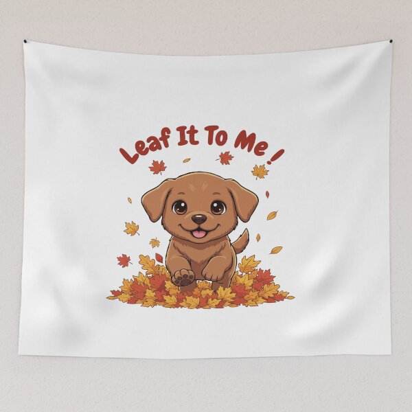 Item preview, Leaf It To Me Brown Labrador Retriever Dog Running in Fall Leaves Cute Autumn designed and sold by The Real Life Symphony.