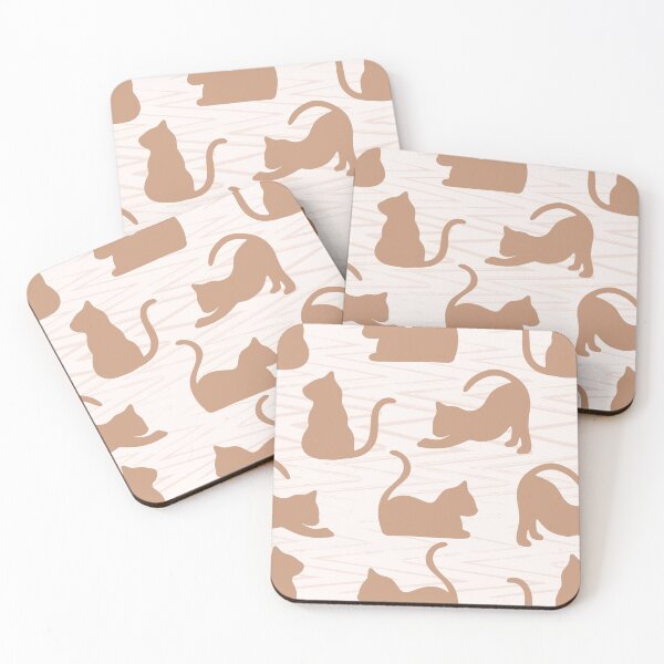 Item preview, Zigzag Cat Silhouettes in Toffee Brown designed and sold by ImpalaMoon.